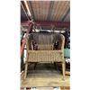 Image 6 : SET OF 4 FOLDING WOODEN CHAIRS, WOOD PATIO CHAIR WITH CUSHIONS AND 1 WICKER CHAIR