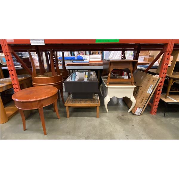 GROUP OF 10 ASSORTED VINTAGE & MODERN COFFEE AND END TABLES