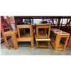 Image 1 : GROUP OF 7 ASSORTED OAK COFFEE AND END TABLES