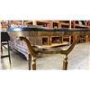 Image 4 : HEAVY BLACK MARBLE TOP HALL TABLE WITH HEAVY BRASS BASE