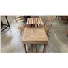Image 1 : 3 PCS. RED METAL WITH WOOD BOARD FOLDING BISTRO/PATIO SET AND 1 CONTEMPORARY BEIGE OAK