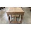 Image 5 : 3 PCS. RED METAL WITH WOOD BOARD FOLDING BISTRO/PATIO SET AND 1 CONTEMPORARY BEIGE OAK