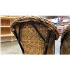 Image 6 : PAIR OF WOVEN RATTAN CHAIRS WITH BLACK UPHOLSTERED CUSHIONS
