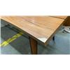 Image 5 : FAUX WOOD LIVE EDGE COFFEE TABLE AND WHITE SINGLE DRAWER SOFA TABLE