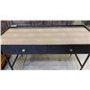 Image 2 : CONTEMPORARY BLACK PAINTED OAK WITH METAL LEGS 2 DRAWER WRITING DESK - FEATURES STINGRAY