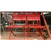 Image 5 : SET OF 4 STYLEWELL FOLDING METAL CHAIRS - RED WITH 1 PAINTED GREEN