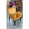 Image 1 : GOLD FABRIC UPHOLSTERED ACCENT CHAIR