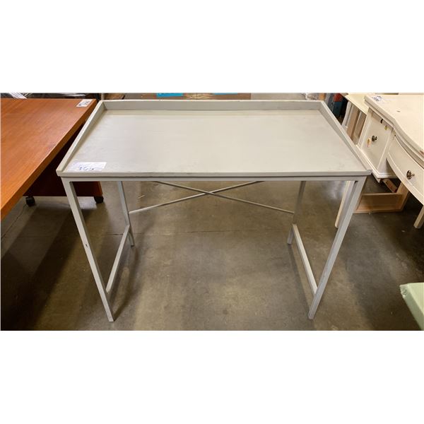 VINTAGE GREY PAINTED METAL WRITING DESK