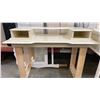 Image 2 : ANTIQUE PAINTED WHITE DRESSER AND 2 PCS. OF DRESSER PARTS