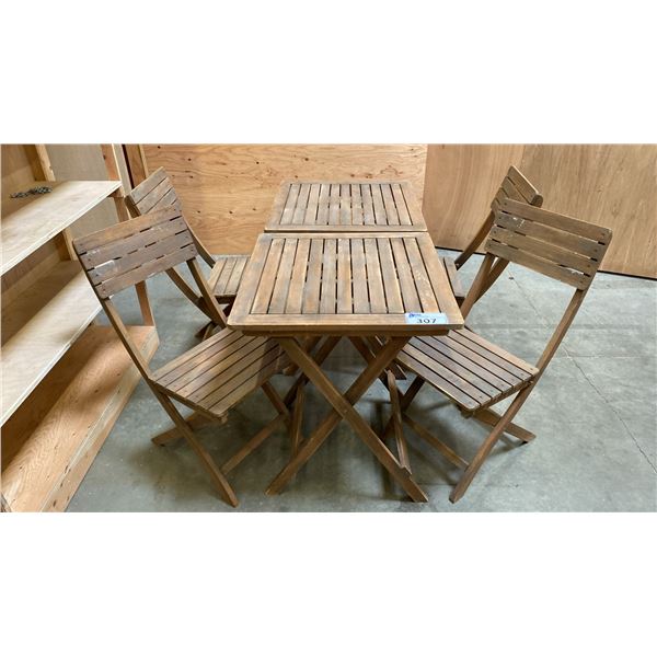 2 GARDENIA SMALL FOLDING WOODEN PATIO SETS - 2 TABLES AND 4 CHAIRS