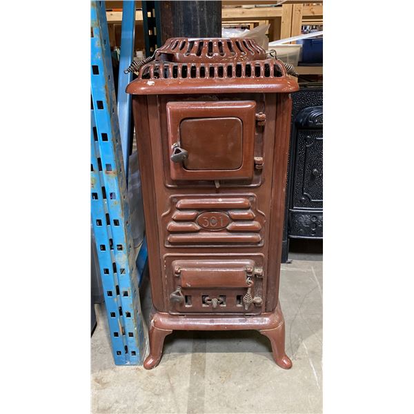 ANTIQUE 301 CAST IRON WOOD BURNING STOVE