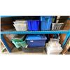 Image 1 : LARGE GROUP OF ASSORTED PLASTIC STORAGE BINS AND RUBBISH BAGS
