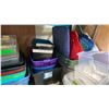 Image 7 : LARGE GROUP OF ASSORTED PLASTIC STORAGE BINS AND RUBBISH BAGS