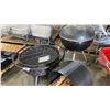 Image 1 : FIRE PIT, ROUND METAL WOOD HOLDER AND WEBER CHARCOAL BBQ
