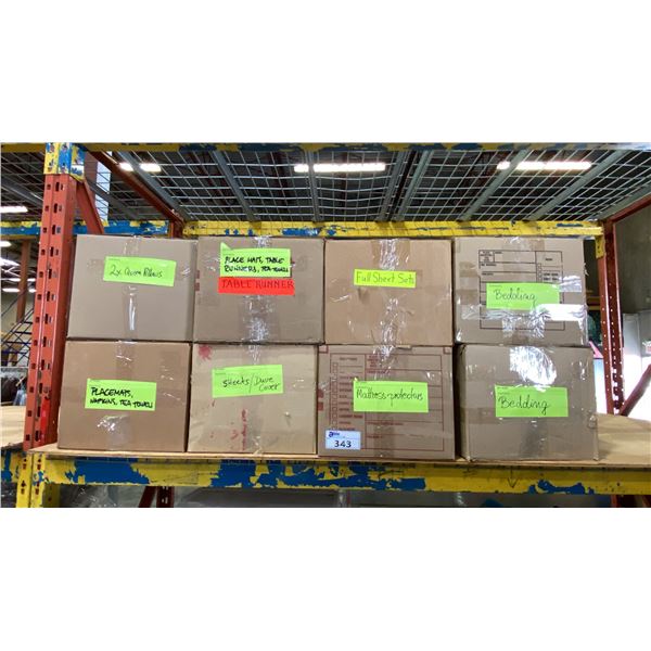 8 BOXES OF ASSORTED BEDDING