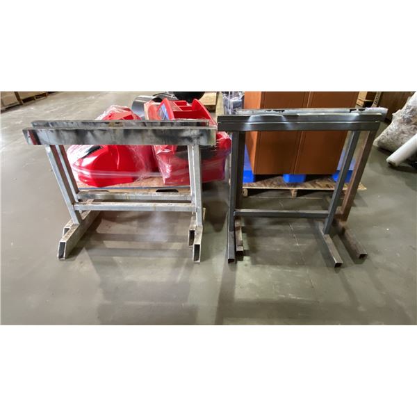 GROUP OF 4 SAW HORSES - 2 STEEL AND 2 ALUMINUM