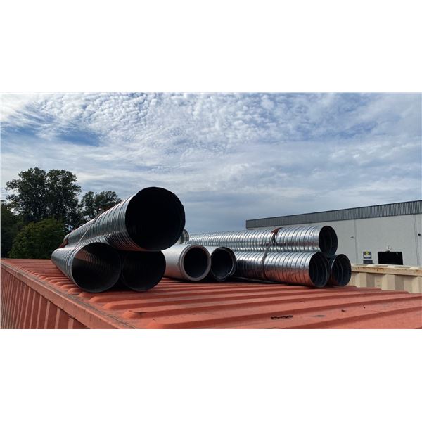 APPROX. 8 ASSORTED 5FT,10FT,12FT  LENGTHS OF 10" DIAMETER DUCT  PIPE