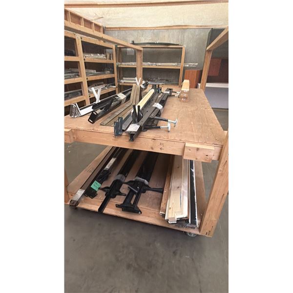 LARGE GROUP OF ASSORTED METAL ROLLER FRAMES, RAILS AND SLATS