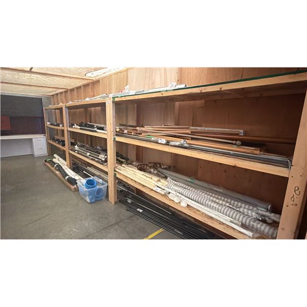 GROUP OF 3 WOODEN SHELF UNITS - EACH MEASURES APPROX. 8FT X 2FT X 6FT HIGH