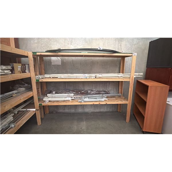 ONE WOODEN SHELF UNITS - MEASURES APPROX. 8FT X 2FT X 6FT HIGH