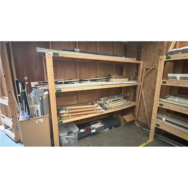 ONE WOODEN SHELF UNITS -MEASURES APPROX. 8FT X 2FT X 6FT HIGH