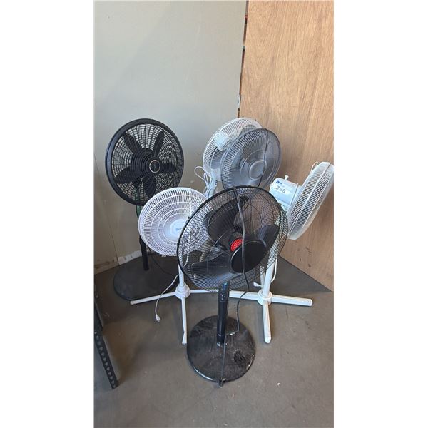 GROUP OF 6 OSCILLATING PEDESTAL ROOM FANS