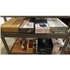 Image 6 : ROLLING GREY METAL SHELF UNIT FILLED WITH ASSORTED BATHROOM FIXTURES - FAUCETS, TOWEL RACKS AND MORE