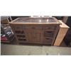Image 4 : COUNTRY PINE WITH BLACK STONE TOP INSERT KITCHEN ISLAND CABINET