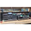 Image 4 : GROUP OF ASSORTED ELECTRONICS AND FURNITURE PIECES - STEREO, SPEAKERS, COFFEE MAKERS AND