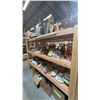 Image 1 : 4 SHELVES OF ASSORTED HOUSEWARES - CERAMIC WARES, FINE CHINA, KNIVES, UTENSILS, PANS AND MORE
