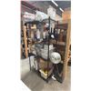 Image 1 : BLACK 4 TIER METAL SHELF UNIT AND CONTENTS