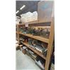 Image 1 : 4 SHELVES OF ASSORTED HOUSEWARES - FOOD STORAGE CONTAINERS, GLASS STORAGE JARS, STAINLESS STEEL