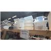 Image 5 : 4 SHELVES OF ASSORTED HOUSEWARES - FOOD STORAGE CONTAINERS, GLASS STORAGE JARS, STAINLESS STEEL