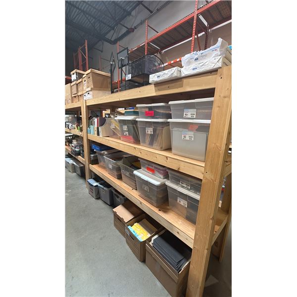 4 SHELVES OF ASSORTED OFFICE SUPPLIES