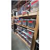 Image 1 : 3 SHELVES OF ASSORTED PICTURE FRAMES IN PLASTIC STORAGE BINS