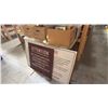 Image 1 : 4FT FOLDING TABLE AND CONTENTS - 4 BOXES OF PICTURE FRAMES AND ASSORTED SIGNAGE