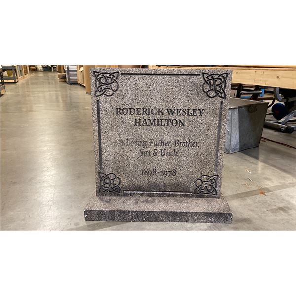 FAUX STONE STYROFOAM TOMBSTONE