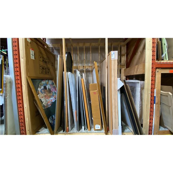 LARGE GROUP OF ASSORTED PICTURE FRAMES, FRAMED PRINTS AND ORIGINAL PAINTINGS