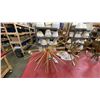 Image 1 : PAIR OF BRASS FINISH ATOMIC SPUTNIK CEILING LIGHT FIXTURES