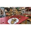 Image 2 : PAIR OF BRASS FINISH ATOMIC SPUTNIK CEILING LIGHT FIXTURES