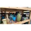 Image 5 : 4 SHELVES FULL OF ASSORTED DECORATIVE PIECES - MOSTLY VASES AND BOWLS