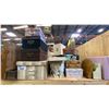Image 2 : 4 SHELVES FULL OF ASSORTED DECORATIVE PIECES -BOXES, BOWLS, TRAYS, CANDLES, TINS AND MORE