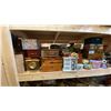 Image 4 : 4 SHELVES FULL OF ASSORTED DECORATIVE PIECES -BOXES, BOWLS, TRAYS, CANDLES, TINS AND MORE