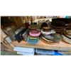 Image 6 : 4 SHELVES FULL OF ASSORTED DECORATIVE PIECES -BOXES, BOWLS, TRAYS, CANDLES, TINS AND MORE