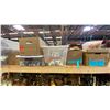 Image 2 : 4 SHELVES FULL OF ASSORTED DECORATIVE PIECES - CANDLE HOLDERS, GLASSWARE, CANDLES AND MORE