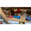 Image 6 : 4 SHELVES FULL OF ASSORTED DECORATIVE PIECES - CANDLE HOLDERS, GLASSWARE, CANDLES AND MORE