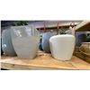 Image 2 : 4 SHELVES FULL OF ASSORTED DECORATIVE PIECES - CERAMIC PLANTERS, WATERING CANS, BOXES AND MORE