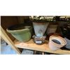 Image 6 : 4 SHELVES FULL OF ASSORTED DECORATIVE PIECES - CERAMIC PLANTERS, WATERING CANS, BOXES AND MORE