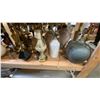 Image 2 : 4 SHELVES FULL OF ASSORTED  MODERN & VINTAGE LAMPS - FLOOR LAMPS, TABLE LAMPS, LANTERNS AND PARTS