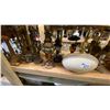 Image 3 : 4 SHELVES FULL OF ASSORTED  MODERN & VINTAGE LAMPS - FLOOR LAMPS, TABLE LAMPS, LANTERNS AND PARTS